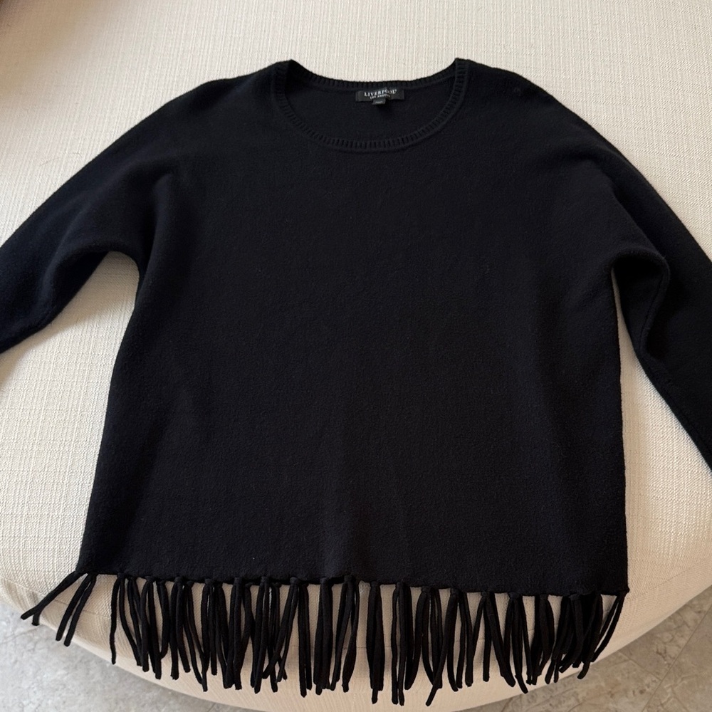 Liverpool Black Sweater with Fringe